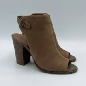 Lucky Brand Chunky Heel Peep Toe Booties
